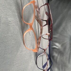 Bundle of stylish Peach Purple and Blue Reading Glasses (+1.50)